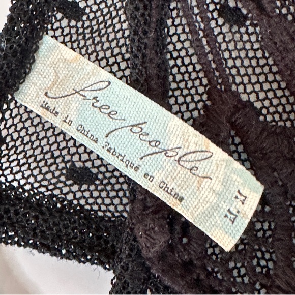 Free People Stars Align Black Swing Top M Boho - Picture 6 of 8